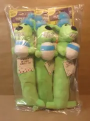 Multipet Squeaky Pet Loofa Dog Toy 12" Green With Ball Qty. of 1 Pack of 3