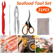 20Pcs Seafood Tools Set Stainless Steel Seafood Tools with 6 Crab Crackers wemlC