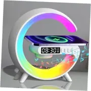 LED Table Lamp with Wireless Charger, Mini G Atmosphere Lamp with Bluetooth