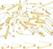 [Teaaha] 60 PCS Brooch Pins 4 Sizes Decorative Brooches and Pins for Women, Vintage Boutonniere Safety Pins Bar Brooch Pin Backings for DIY Crafts Badge Name Tag(Gold)
