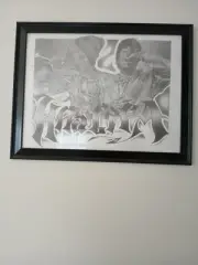 Wiz Kalifa Orignal Drewing 18x24 Sketch Art Framed 21x27