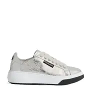 Dsquared2 Round-Toe Metallic Lace-Up Sneakers 36,37 White