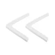 Window Corner Edge Protectors, 2Pack Mini Simple Style 70mmX9mm Silver White