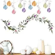 Easter Garland Spring | Egg Wreath 6ft - Spring Flower Home Decor Wall, Lifelike Vine Enhances Any Space for Fireplace Party, Mantels