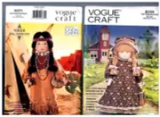 VOGUE 8336 & 9371 PATTERNS Doll Clothes Native American 18" American Girl