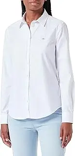 [GANT] Women's Slim Stretch Oxford Shirt Classic Blouse Slim Fit, Light