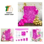 Hot Pink Shimmer Wall Backdrop 3FTx4FT Sparkle Backdrop Shiny Backdrop for Pa...