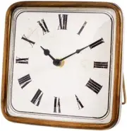 RAZ Imports Antique Square Clock, Gold, 6.25 inches