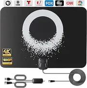 Long Range TV Antenna Indoor, 2024 Digital Amplified HDTV Antenna with Detachable Amplifier Signal Booster, Support 4K 1080P Smart ATSC 3.0 TV for Local Channels -16.4ft Coax HDTV Cable
