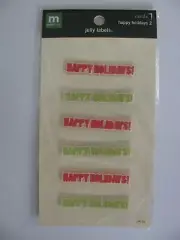 Making Memories JELLY LABELS HAPPY HOLIDAYS 6 Pieces NIP