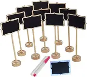 HOODANCOS 10 Pack Mini Chalkboard Stand Set Blackboard Sign with 2 Liquid Chalks Mini Chalkboards for Wedding Party Home Decor