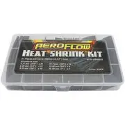 Aeroflow Black Heat Shrink Kit 61 Pieces 2:1 Ratio 4-25mm - AF49-8990BLK