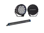 Kings 7" Lethal driving lights 12,596 lumens + 20" Single Row Light Bar