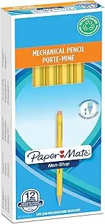Paper Mate Non-Stop Mechanical Pencil | 0.7mm | HB #2 | Yellow Barrel | 12 Count