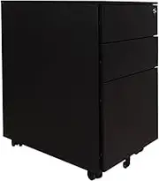 Home Office Locked Steel Mobile Filing Cabinet Small Portable Under Desk Drawer Cabinet