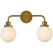 Living District LD7032W19BR Hanson 2 Light 19 inch Brass Bath Sconce Wall Light