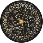 Marble Dining Table Top Multicolor Stone Inlay Work Reception Table for Office