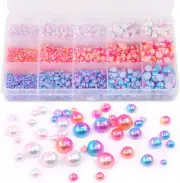 Mardatt 2850Pcs 3 Colors ABS Gradient Imitation Pearls Half round Pearls Asso...