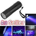 Mini Aluminum 9 LED UV Torch Ultra Violet Flashlight Blacklight Urine Money Lice