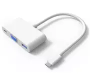3in1 Type-C USB 3.1 to USB-C/VGA/USB 3.0 Charging Adapter Cable Converter HUB...