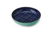 4PK Mikasa Stoneware Indigo Chevron Ceramic Kitchen Serving Bowl Dishware 21cm