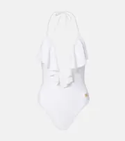 [Balmain] Balmain Frilled swimsuit UK 14 white