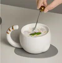 在飛比找樂天市場購物網優惠-日式卡通動物陶瓷馬克杯設計小眾帶蓋杯子咖啡早餐高級高顏值水杯