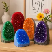 5PCS/Set Multicolor Geode Quartz Cluster Crystal Healing Reiki Gift Home Decor