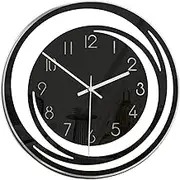 Round Wall Clock, Minimalist Black 11in Non Ticking Quartz Clock, Decorative Elegant Acrylic Wall Mounted Clock for Bedroom, Living Room