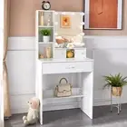 Modern Dressing Table LED Make up Mirror Vanity Desk Cabinet 10 Bulbs AU NEW