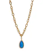 Nadri Blue Lagoon Pave & Stone Pendant Necklace in 18K Gold Plated, 24