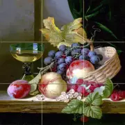 Art Grape Wine Peaches Mural Ceramic Backsplash Bath Tile #1815