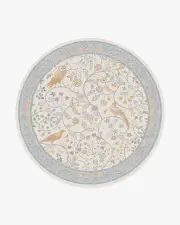 245' Round | Machine Washable Runner Rug | Kid & Pet Friendly | Indoor Rug | Morris & Co. Newill Ivory & Blue Rug | Ruggable