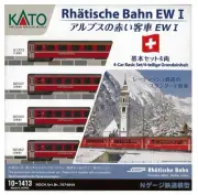 KATO Rhatische Bahn Alps Red Passenger Car Set 4pcs for N Gauge Model Railroa