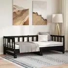 vidaXL Pull-out Day Bed without Mattress Black 2x(90x190) cm HEE