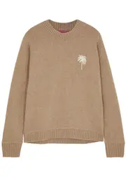 The Elder Statesman Palms Cashmere Jumper - Camel - S (UK8-10 / S) S (UK8-10 / S)