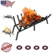 17-Inch Heavy-Duty Fireplace Grate & Log Holder Rack - Effortless Maintenance