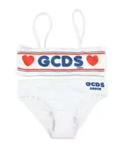 GCDS Kids Logo Printed Bikini Set 10Y White