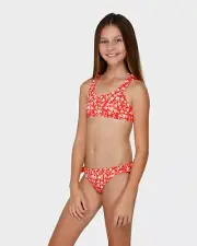 BNWT BILLABONG GIRLS KIDS POPPY FLORAL TIE BIKINI SET SIZE 10 RRP $65.99