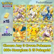 Pokemon TCG (Trading Card Game) Pocket Select 3 Crown Pokemon Card 800+ Packs HG