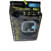 AND1 Men 3XL Pro Platinum 6" in Inseam Boxer Briefs Support Pouch Black 6 Pack