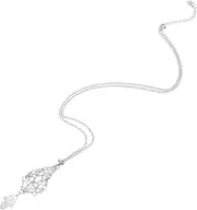 [DEARMAMY] Unique Amethyst Crystal Bead Hamsa Hand Necklace Metal Cage Crystal Necklace Holder for Fashionable Occasions