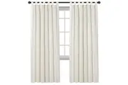 Curtains Natural Linen Blended Energy Tab Top Curtains Window Treatments Panels / DrapesNatural
