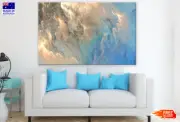 Blue & Gold Cloud Abstract Design Wall Canvas Home Decor Australian Made Quality