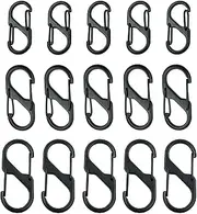 15 PCS Small Carabiner Clips, Carabiner Keyring Clip and S Ring Locking Carabiner,for Double Clip Hook for Outdoor Hiking Fishing Camping