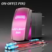 LED LIGHT BAR Rocker Switch 12V SPST 5 pin Car Boat LED Light Control On-Off