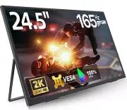UPERFECT 24.5" Portable 2K Monitor 165Hz 2560x1440 for PS4/5 Xbox and Laptop