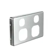 NLS 30556 - Double Power Point Brushed Aluminium Cover (Classic Style)