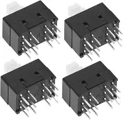 Kisangel 4Pcs Mini Push Button Switch Replacement Kit Pin Latching Switches for Compact Audio Mixer Control Durable Easy to Operate