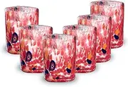 [Gocce di Murano] Set of 6 Shot Glasses Shot Rain Rainbow Handmade According to The Tradition of Colourful Murano Craftsmen Pack Elegant and Valuable Glasses Made in Italy